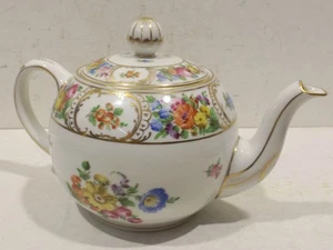 Dresden Saxony Handgemalt Porzellan Teekanne 17x 14x 26cm Blumen ,Goldrand - Bild 1 von 8