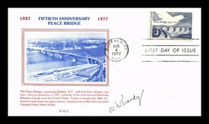 US COVER PEACE BRIDGE 50TH ANNIVERSARY FDC SCOTT 1721 GRANDY CACHET SIGNED - Picture 1 of 2