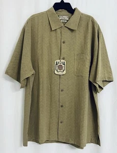 $95 NWT Pussers Island Reserve 100% Silk Men Shirt M Short Sleeve Finest Quality - Picture 1 of 24