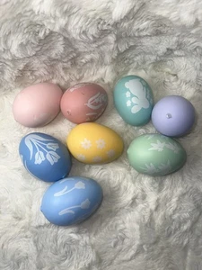 8er Set Deko Ostereier Vase / Korbfüller Pastell Vintage Kunststoff sehr schön! - Bild 1 von 7