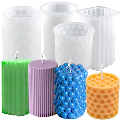 MARKENLOS Kerzenform Silikon 4 Stück DIY Kerzen Selber Machen Formen Set Kerzenformen Kit