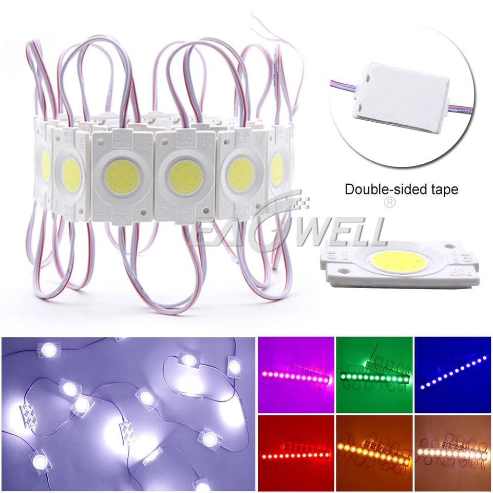1~10pcs 2.4W injection COB LEDs Module light,DC 12V advertising light Sign Lamp - Image 1 of 4