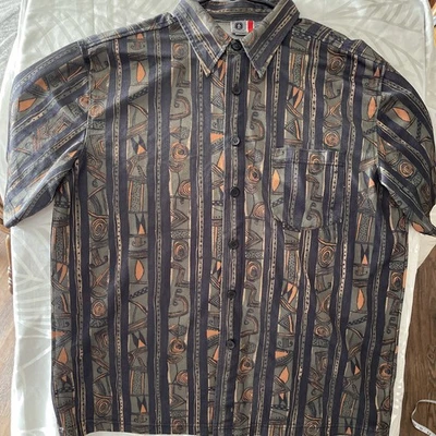 Винтажная мужская рубашка с коротким рукавом Arizona Jean Co. уникальная на пуговицах пористая размер L - Изображение 1 из 4