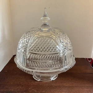 Lexington by Godinger Heavy Cut Crystal Tall Domed Pedestal Cake Stand Stunning - Picture 1 of 16