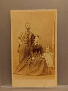 CDV L. Powers, Firenze, bel ritratto famiglia, 1860-70 Ca. (S1690) - Foto 1 di 2