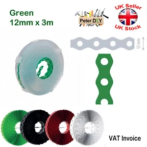 FASCIA DI FISSAGGIO Nastro Nastro VERDE Metallo Traforato Cinghia di Montaggio 12mm 0,7mm 3m - Foto 1 di 1