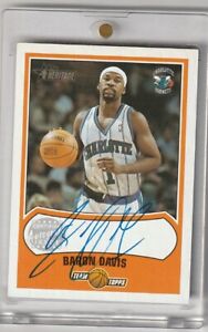 Baron Davis 2001-02 Heritage Basketball Team Topps Auto SP Certified NBA Hornets