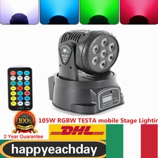 105W RGBW TESTA mobile Stage Lighting DMX-512 7 LED Luce Effetto Discoteca Disco