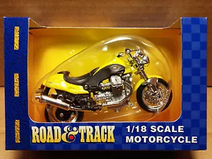 MAISTO Road & Track - 1/18 Scale Motorcycle Yellow Moto Guzzi V10 Centauro - Picture 1 of 3