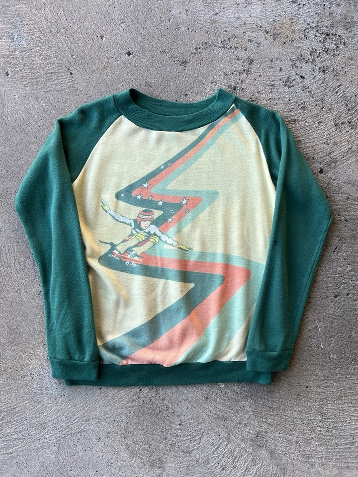 Vintage 1970s skateboarding Pullover Sweatshirt Tony Hawk Acrylic Medium - Image 1 of 4