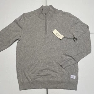 *NEW* Five Four Los Angeles Men's Size M Heathered Gray 1/4 Zip Sweater Shirt - Picture 1 of 9