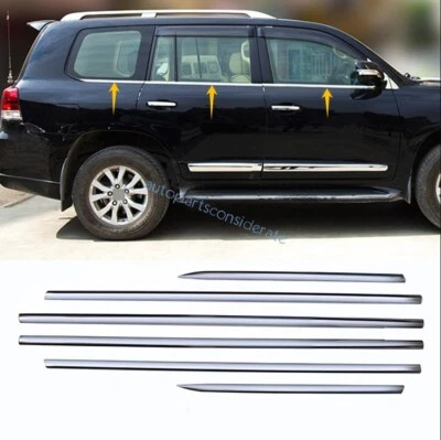 For Toyota Land Cruiser 08-21 Lower Windows Strip Sill Molding Trim Chrome Steel — 第 1/4 张图片