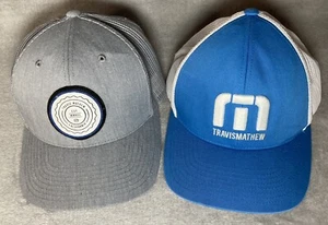 Lot 2 Travis Mathew Yupoong Trucker Mesh Cap Hat Snap California Flexfit Golf - Picture 1 of 7