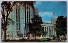 Masonic Temple Detroit Michigan Limestone Old Cars Cancel 1952 PM VNG Postcard