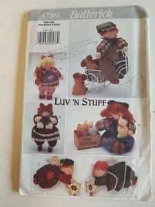 Vintage Butterick Luv 'n Stuff 3789 BEST FRIENDS Rag Doll Soft Sculpture Pattern - Picture 1 of 1
