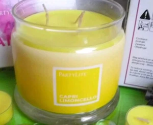 PartyLite CAPRI LIMONCELLO🍋3 Docht Duftwachsglas + 12 Teelicht OVP G73H2093☀️⛱️ - Bild 1 von 4