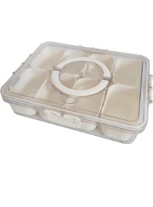 NEW! Snack Box Divided 8 Sections With Lid And Handle Snackle - Picture 1 of 6