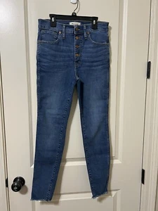 Madewell Women's 10” High Rise Button-Fly Skinny Jeans Sz 28  Raw Hem - Picture 1 of 7
