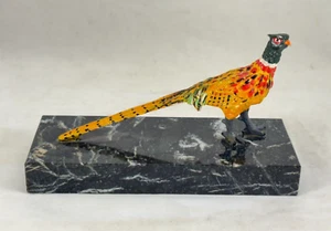 Vienna Bronze Austria Style - 4½" Pheasant Bird - Cold Painted - Marble Base - Picture 1 of 12