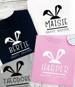personalised childrens Easter T-Shirt Easter bunny Rabbit - Bild 1 von 4