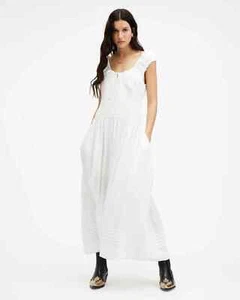 BNWT ALLSAINTS WHITE SUMMER MAXI DRESS UK SIZE 12/US 8 - Picture 1 of 5