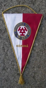 Vintage Trinec TJ Trineckych Zelezaren Football Club Czech Soccer Pennant Flag - Picture 1 of 2