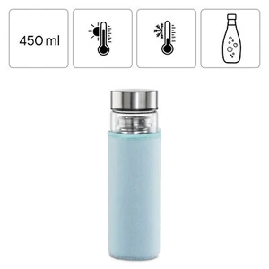 Xavax Glas Trinkflasche Sport Wasserflasche 450ml Sportflasche Outdoor BPA-frei - Bild 1 von 7