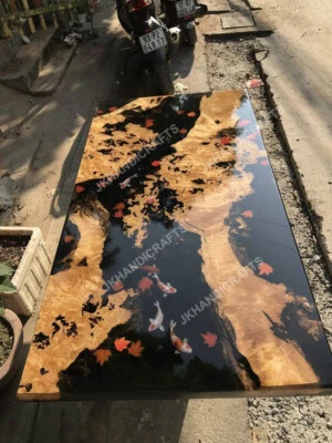 Epoxy Resin Dining Table Top Ocean Table Top Custom Order Christmas Decor Gift - Image 1 of 4