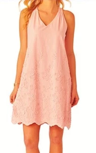 BEIGE by ECI Light Pink 3D Floral Applique A Line S/L Dress NEW Womens Sz S - Picture 1 of 6