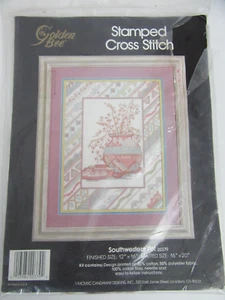 Golden Bee Stamped Cross Stitch Kit 20379 Southwestern Pot 12x16 - Picture 1 of 2