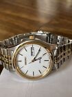 SEIKO Solar Two Tone White Dial Stainless Steel Men's Watch - SNE032  MSRP: $215