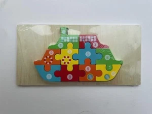 Wooden Puzzles Pieces Toddler Kids Animals Educational Toy Boat - Picture 1 of 5