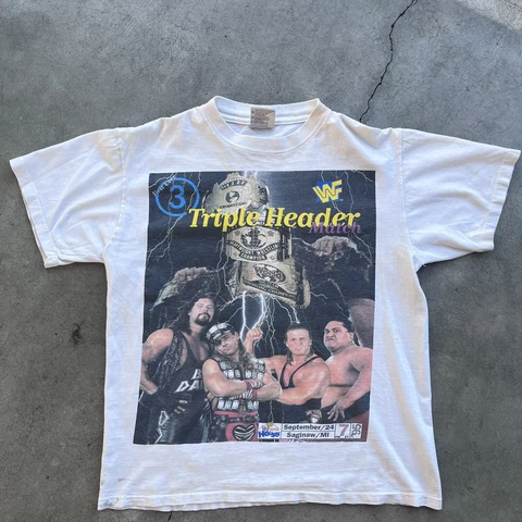 WWF 1995 VINTAGE IN YOUR HOUSE 3 T SHIRT TRIPLE HEADER WWE HBK DIESEL OWEN YOKO Cover