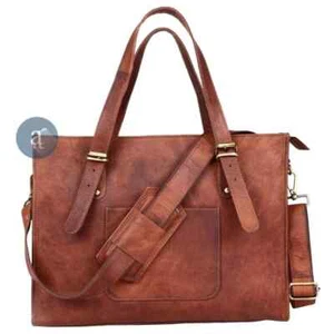Elegant Leather Handmade Everyday Womens Leather Style Work Bag Perfect Gift - Picture 1 of 18