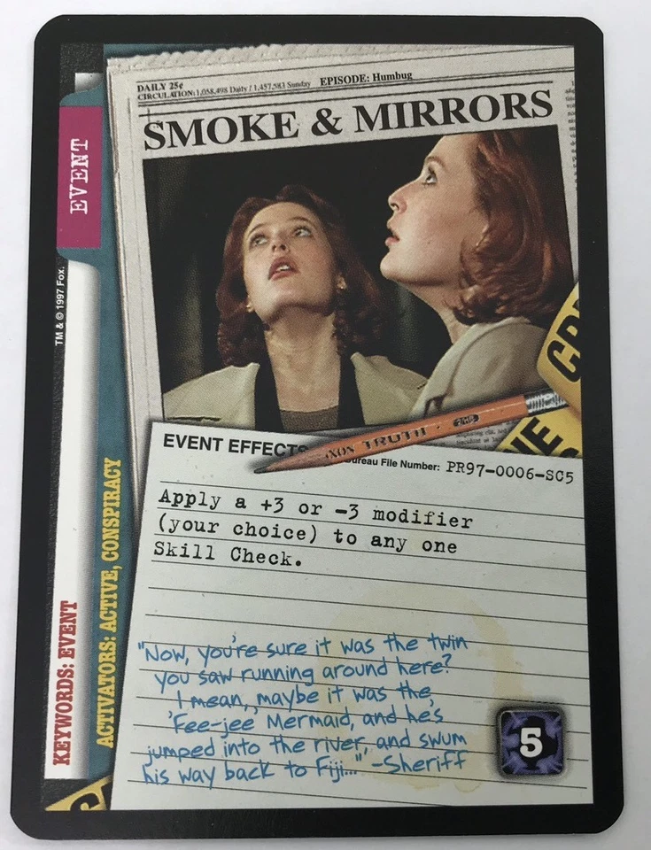 X-Files CCG Smoke & Mirrors #5 Promo Collectible Card Game - Image 1 of 2