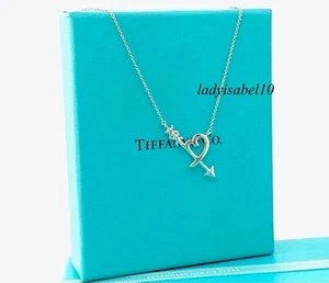Collar Tiffany Co Picasso 18" Loving Heart Flecha Ajustable Plateado - Auténtico - Imagen 1 de 7