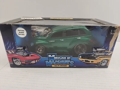Muscle Machines 1/18 VHTF Green PT Cruiser Hot Rod Die Cast Car Limited Edition - Image 1 of 4