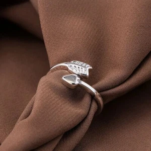 Silver Plated Heart Feathers Arrow Ring Arrowhead Adjustable Love Bohemian - Picture 1 of 5