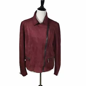 Kut from the Kloth X-Large Burgundy Soft Faux Suede Moto Jacket - Bild 1 von 9