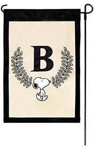 Jetmax Peanuts Snoopy monograma ""B"" aplique bandera de jardín 12""x 18"" (80124) - Imagen 1 de 1