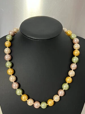 Muschelkernperlen Collier Kette multi Länge 50 cm ! Magnet ! Perlen 12 mm 124 - Bild 1 von 2