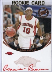 Tarjeta autografiada Press Pass 2006 de baloncesto Ronnie Brewer Arkansas tinta roja - Imagen 1 de 2