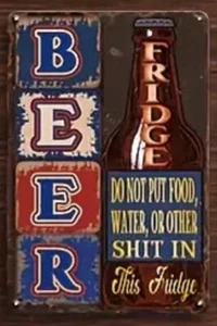Fun Beer Warning Sign – 8x12" Vintage Aluminum Wall Décor - Picture 1 of 2