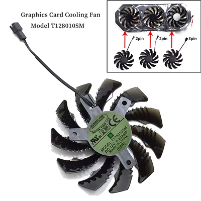 T128010SM Cooling Fan Cooler Fan Parts for Gigabyte GTX 970 Graphics Card - Image 1 of 4