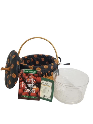Longaberger 1997 Little Pumpkin 6" Basket Liner Insert Jack- O-Lantern 16021 Cover