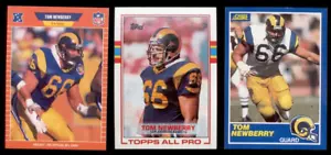1989 Score Topps Pro Set TOM NEWBERRY Los Angles Rams 3-Card Rookie Lot - Bild 1 von 1