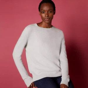 100% CASHMERE taupe JUMPER Lord & Taylor Small crew neck supersoft pullover bnwt - Picture 1 of 6