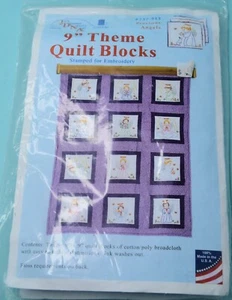 Jack Dempsey 9" quilt blocks PRECIOUS ANGELS kit 737-913 for embroidery - Picture 1 of 3