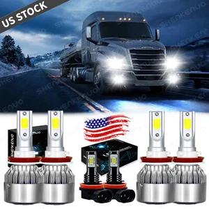 For Freightliner Cascadia 2008-2016 6X LED Headlight Hi/Lo Fog Lights Bulb 6000K - Picture 1 of 9