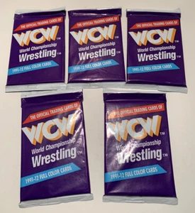 Set of 5 Packs 1991 IMPEL WCW WRESTLING CARDS RARE SEALED! - Imagen 1 de 3